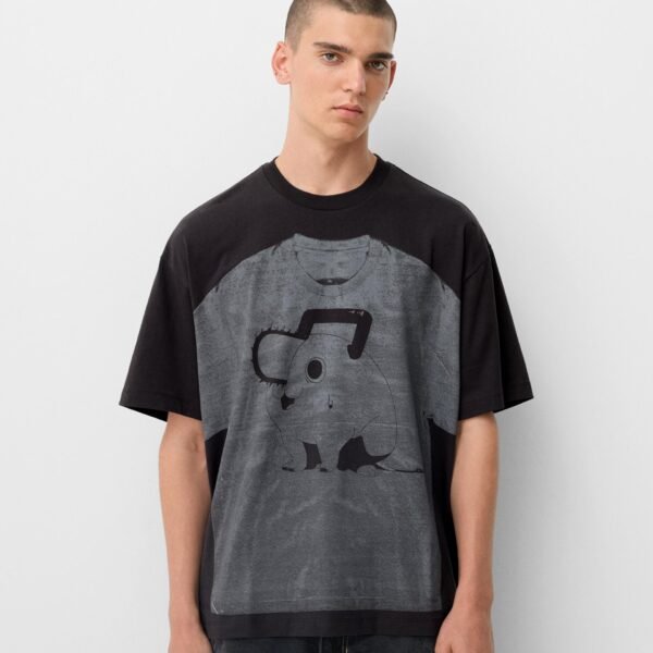 Collaboration T-shirt manches courtes imprimé Chainsaw Man
